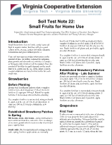 Cover for publication: Soil Test Note No. 22: Small Fruits for Home Use
