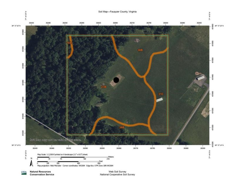   Appendix 1. Soil map for variety trial plots at Middleburg, Virginia location.