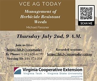 Cover for publication: VCE Ag Today: Herbicide Resistant Management Update