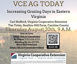 Cover for publication: VCE Ag Today: Increasing Grazing Days in Eastern Virginia