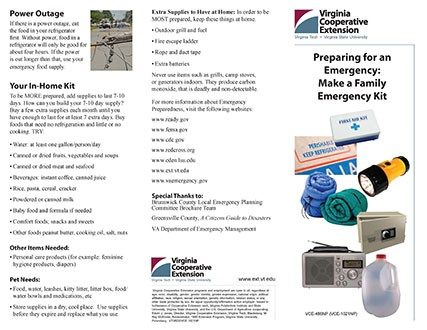 Preparing for an Emergency: Make a Family Emergency Kit, VCE Publications