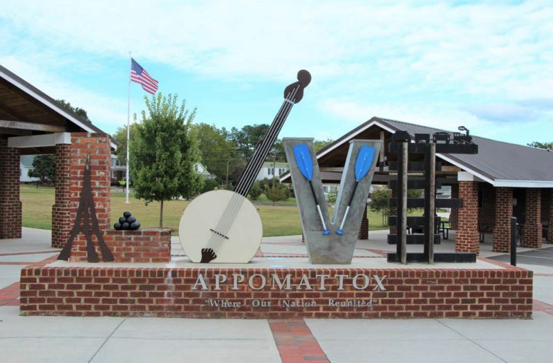Love sign located at Courtland Festival Park in Appomattox, Virginia.
