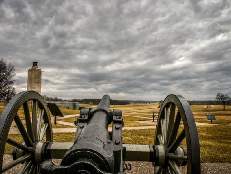 A cannon on display in Spotsylvania Virginia.