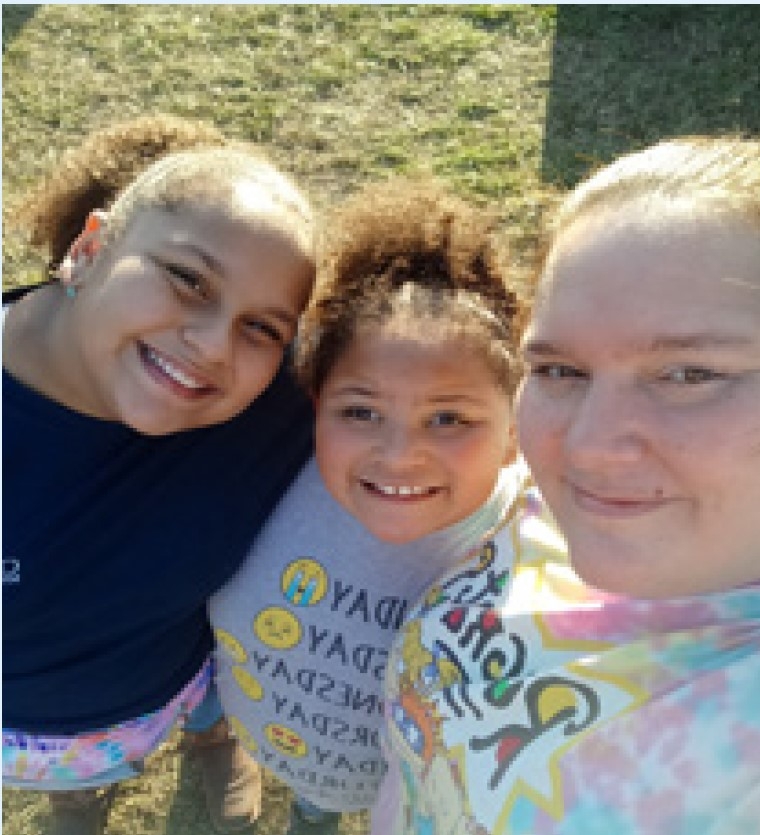 A mom and her two daughters.